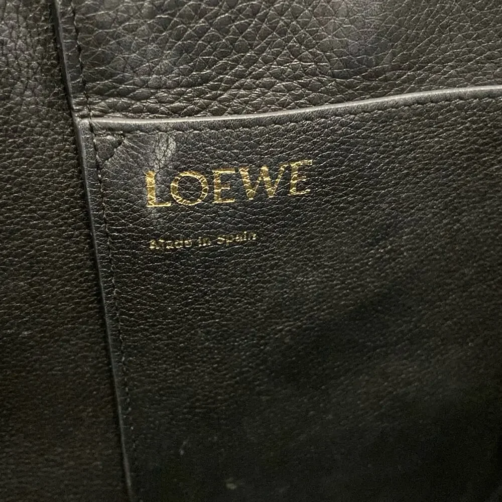 Loewe Anagram Tote Bag Tote Bag Brown Black Suede Leather